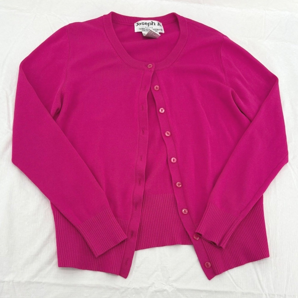 Joseph A Petite Fuchsia Pink Cardigan and Shell Twin Set Size S Small
